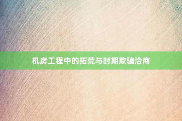 机房工程中的拓荒与时期欺骗洽商