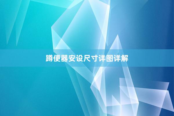 蹲便器安设尺寸详图详解